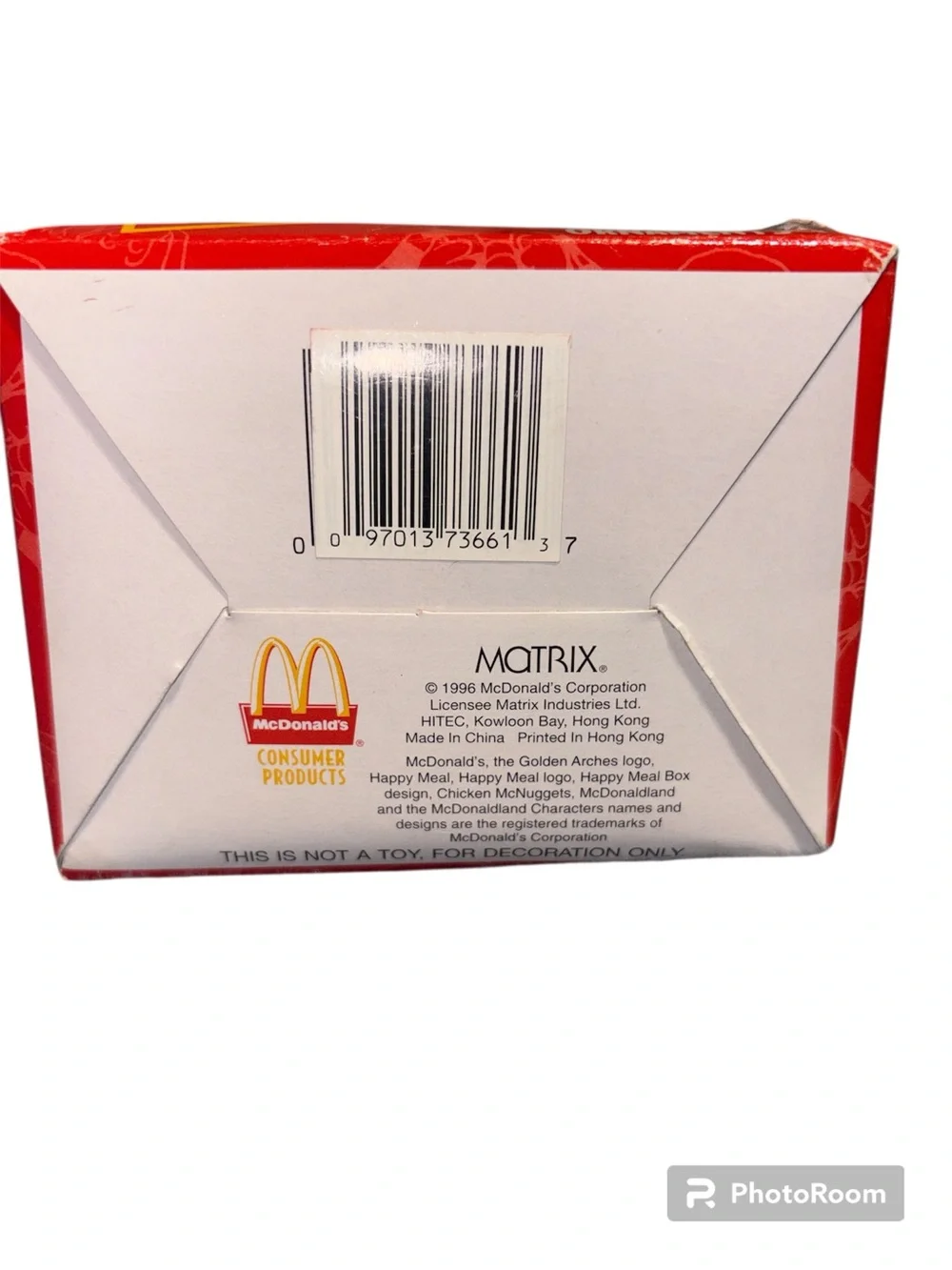 McDonald's Collectibles Ornaments, Santa in Wreath Holding Hamburger Meal 1996